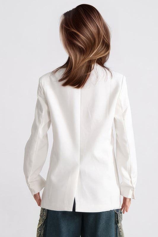 Blazer with Twist and Cuts - White
