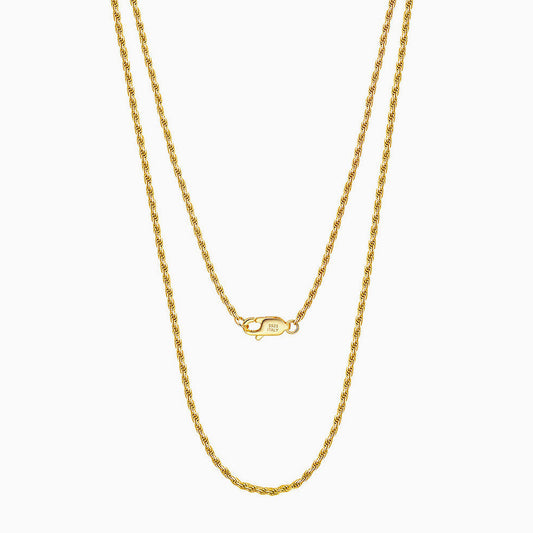 Urban Chic Pure Color Twist Rope Sterling Silver 1.2MM Chain Necklace